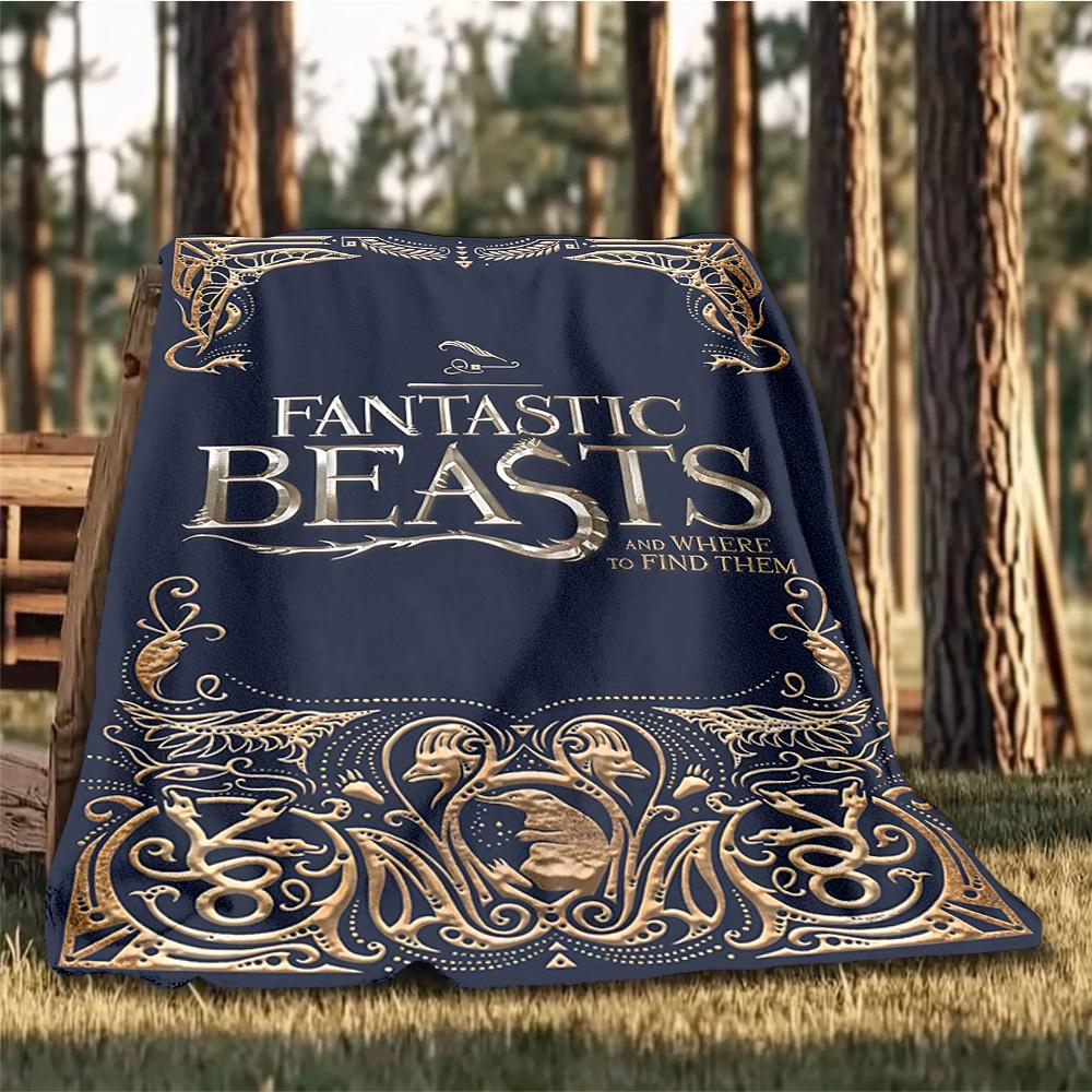 1pc Fantastic Beasts Outdoor Flannel Throw Blanket Soft, Lightweight & Warm