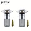 2pc Drain Hair Catcher Bathroom Sink Bathroom Sink Stopper Drain Strainer with Removable Stainless Steel Filter Basket Hair Catcher