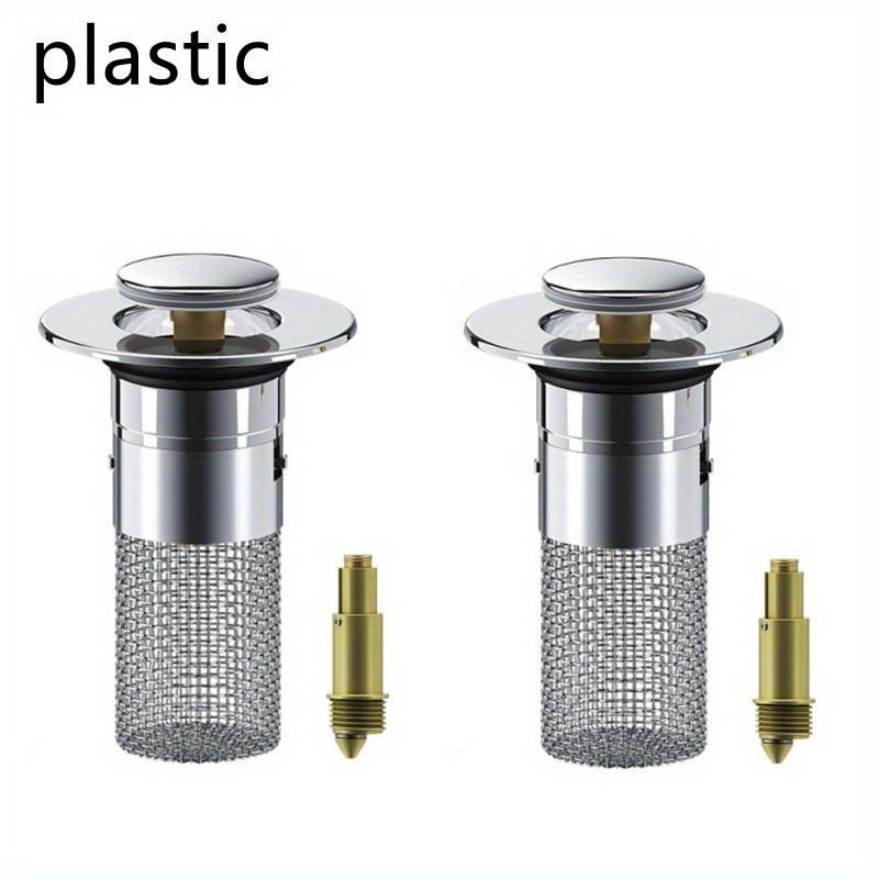 2pc Drain Hair Catcher Bathroom Sink Bathroom Sink Stopper Drain Strainer with Removable Stainless Steel Filter Basket Hair Catcher