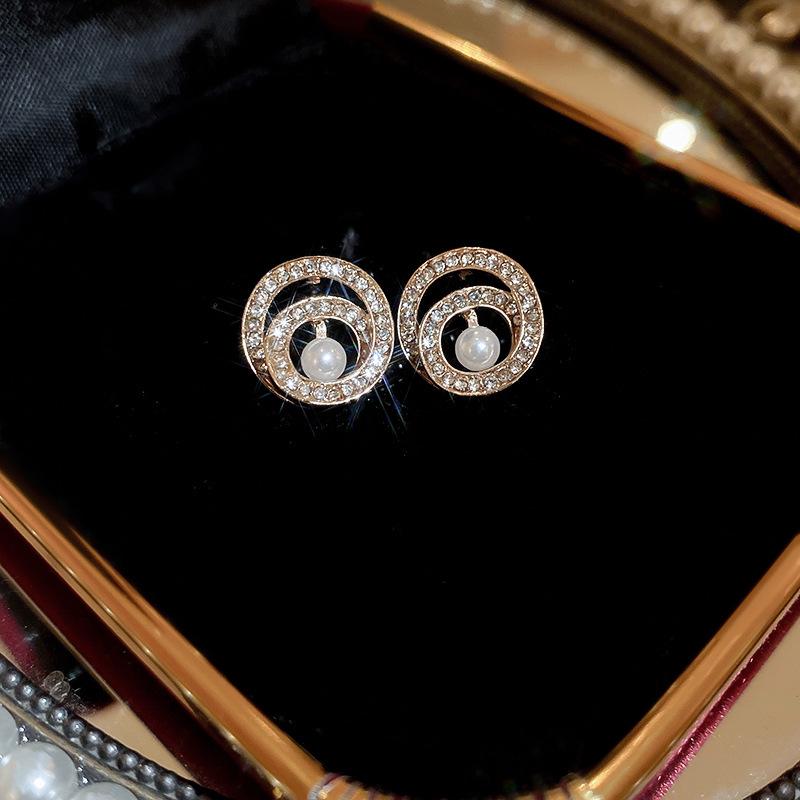 Silver Needle Zircon Star Flower Tassel Stud Earrings - Elegant and Fashionable Women's Accessory