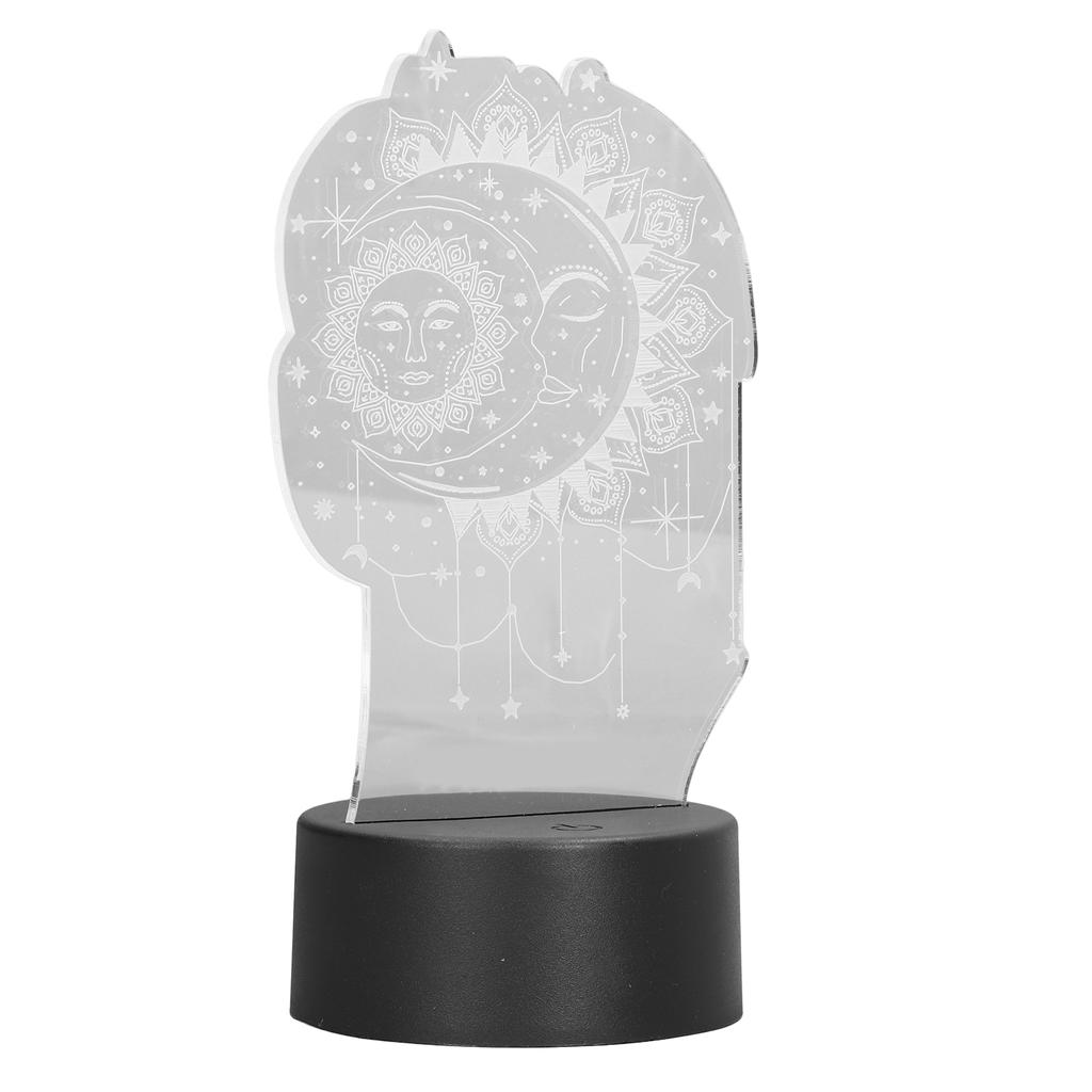 3D Table Light 7 Color Sun Moon LED Night Light Acrylic Touch Switch USB Powered 3D Decorative Lamp