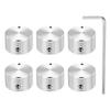 Uxcell Aluminum Potentiometer Knobs Universal Volume Tone Control Knobs for Guitar Bass Grid Silver 6-Pack 1/4" (6mm) 5/8"