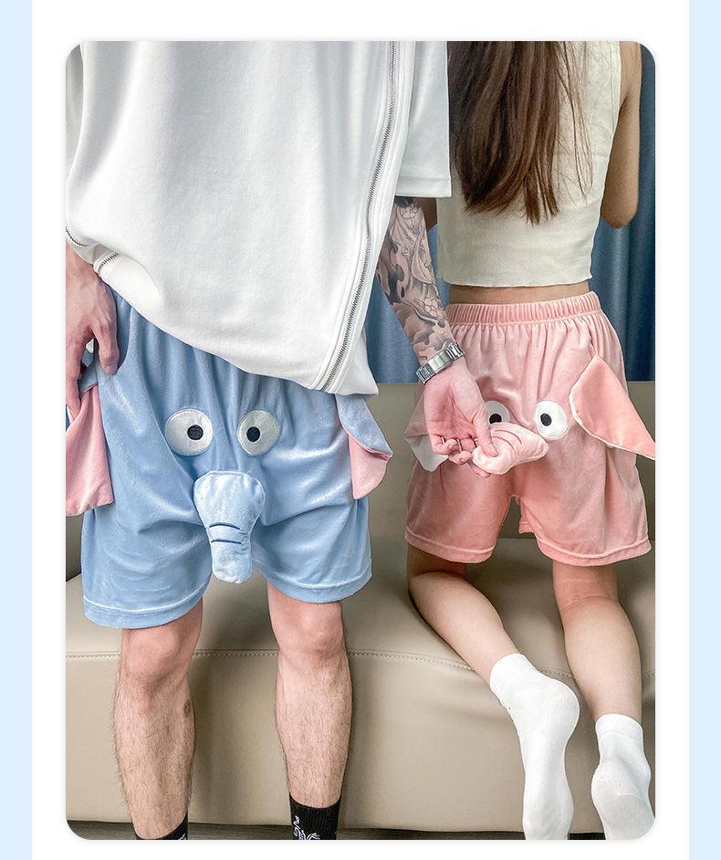 Unisex Funny Squeaky Nose Elephant & Piggy Pajama Shorts
