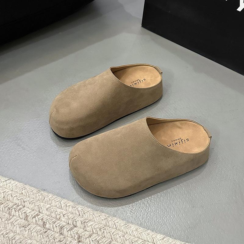 

Ретро тапочки Birkenstock Baotou Женские Внутренняя высота 2025 Новая весна и осень Мода Толстая подошва Матовые пибокен Полутапочки 35 хаки