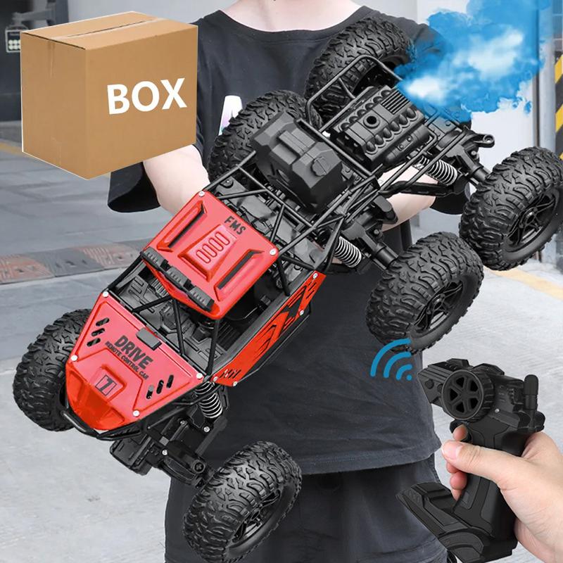 4/6Wdrc Car With Led Lights 2.4G Cross-Country Climbing Spray Racing Car Remote Control Electric Car Fall Resistant Boy Toy Gift