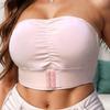 Strapless Bra for Large Breasts Small Size Non-slip Gathered Bandeau Chest Wrap Adjustable Front Buckle Beautiful Back Bra