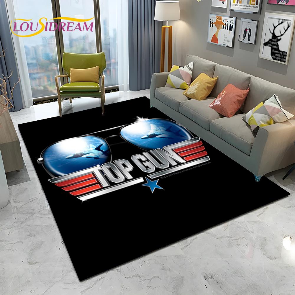Classic Movie Top Gun Sign Tom Cruise Carpet Rug for Home Living Room Bedroom Sofa Doormat Decor,kid Area Rug Non-slip Floor Mat