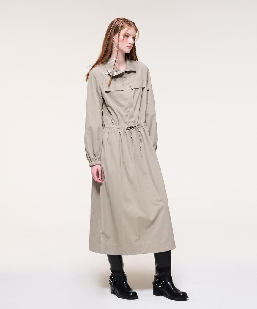 ETMON Wind String Long Dress, Taupe Beige