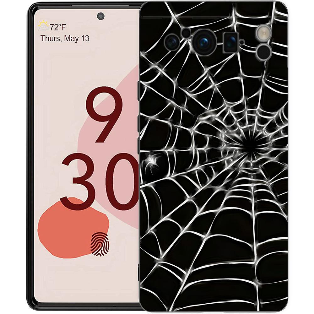 For Google Pixel 10 Pro Phone Case Pixel 9 Pro XL TPU Case Pixel 8 Pro 9A 8A 7A 7 6A 6 Pro Soft Cover Black Spider Web