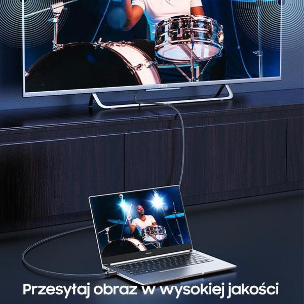 Usams Kabel Display Port 2M 4K U74Hd Czarny/Black Sj531Hd01 (Us-Sj531)