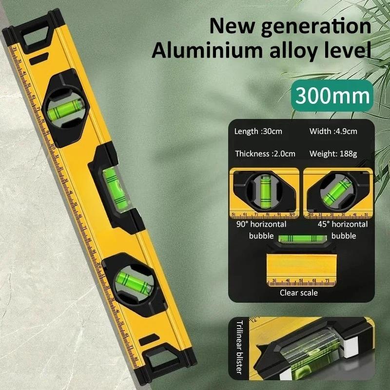 30/40/50cm High Precision Level Ruler Portable Magnetic Spirit Level Aluminum Alloy Leveling Tool Measurement Bubble Level Gauge