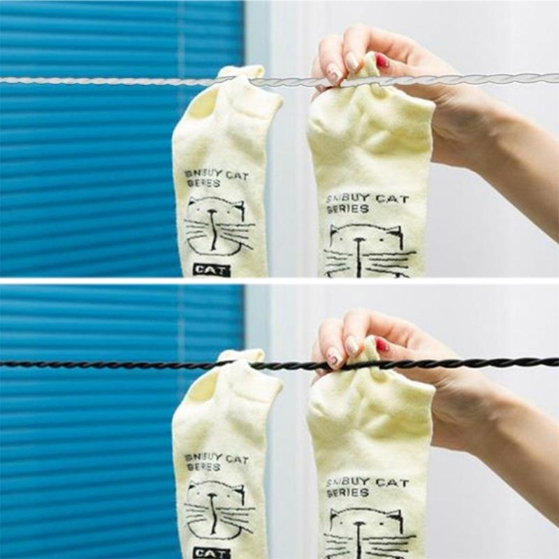 2pcs 2.8M Travel Clotheslines Business Outdoor Camping Drying Tools Non-Slip Clothes Line with Hooks Suction Cup Elastic