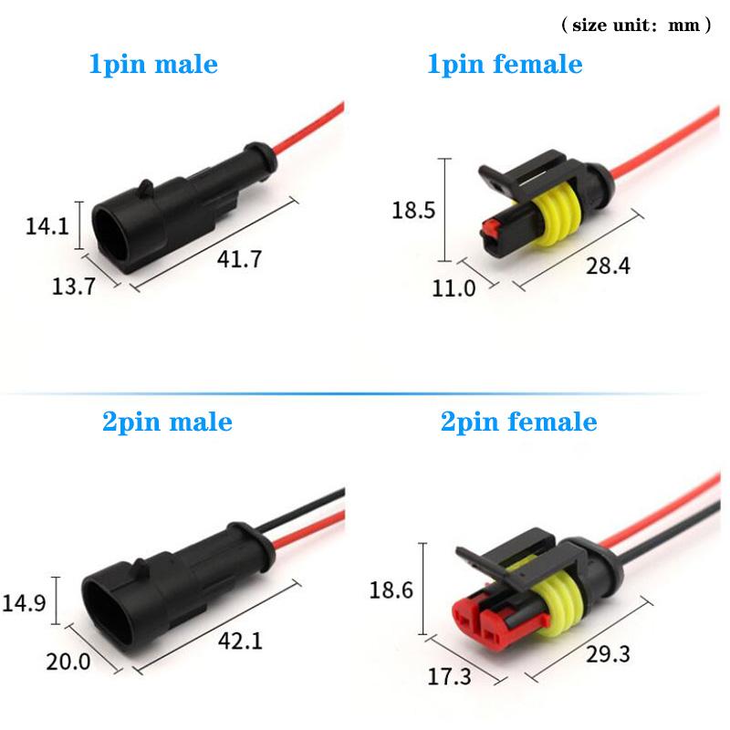 1pair 1P 2P 3P 4P 5P 6P Way Waterproof Electrical Auto Cord Connector Male Female Plug 18awg with Wire Cable for Car Motorcycle