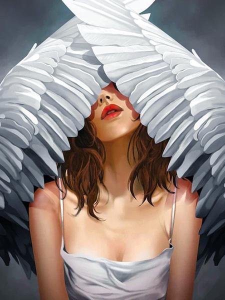 

Diy 5d полная алмазная живопись мультфильм вышивка квадратная круглая дрель Крылья ангела для девочек мозаика вышивка крестиком декоративное искусство хобби Full Round 20x30CM