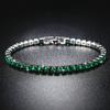 2025 New Fashion Green Crystal Friendship Bracelets Bangles for Women Silver Color Round Zircon Charm Bracelet Braclet Gifts