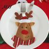 Christmas Dinner Table Setup Cutlery Holder Pockets, Non-woven Fabric Pouch Bags for Spoon Knife Holders Fork, Santa Snowman Reindeer Tableware