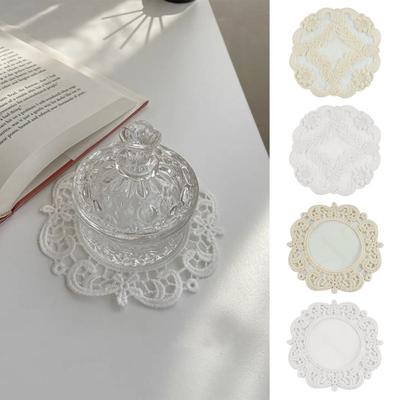 Estilo Europeu Retro Vintage Renda Bordada Porta-Copos Prato Tapete de Louça Cozinha Base para Copo Decoração de Mesa de Jantar Tapete de Tecido