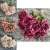 Realistic Fake Flower Arrangement 7 Stems Rose Bouquet For Living Room Decor