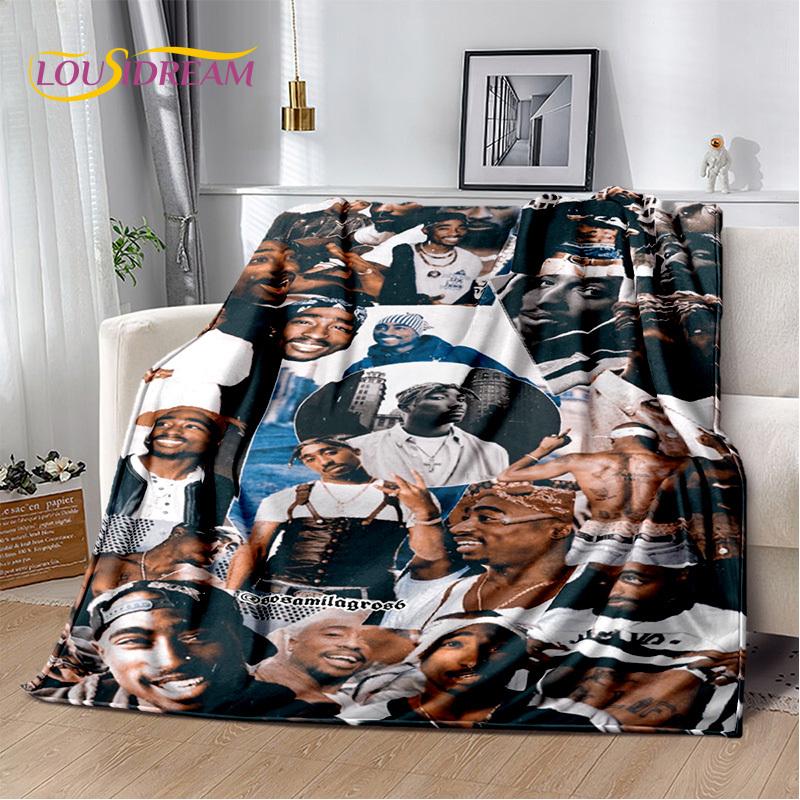 Rapper Eminem Tupac 2pac Hip-Hop Music Rap God Blanket,Soft Throw Blanket for Home Bedroom Bed Sofa Picnic Travel Cover Gift