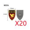 MOC Medieval Military Building Blocks Accessories Ancient Castle Knight Armor Viking Round Dragon Shield Flag Brick Toy Gift R62
