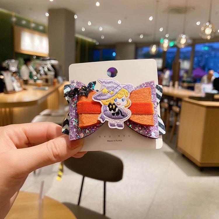 Purple Spider Bow Halloween Headband with Magic Wand for Kids' Hair Styling