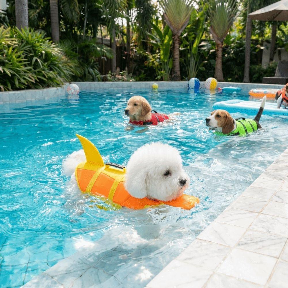 Adjustable Pet Life Jacket Shark Shape Dog Swimming Suit Cute Dog Life Vest  Water Safety