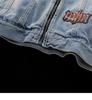 American High Street Vintage Denim Jacket - Unisex, Washed & Distressed, Autumn Trendy, Loose Fit, Casual Motorcycle Style