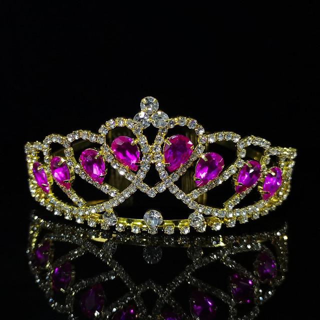 New Colorful Crystal Crown Wedding Bridal Women 'S Hair Accessories For Girls Birthday Fashion Headdress Bride Tiara Clip