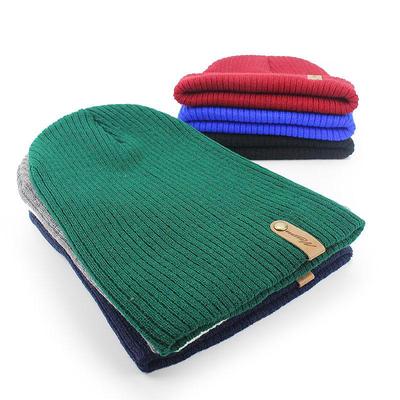 Unisex Thickened Winter Knitted Hats Flexible Warm Beanie Hat Skull Stretch Knitted Casual Hip Hop Hat