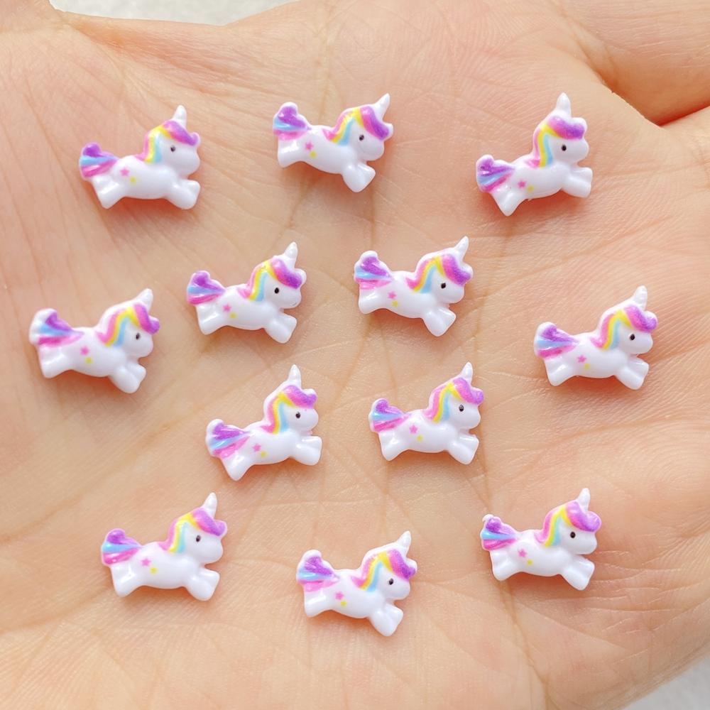 50Pcs New Mixed Nail Art Resin Unicorn Designer Charms Rhinestones DIY Craft For Nail 3D Decorations
