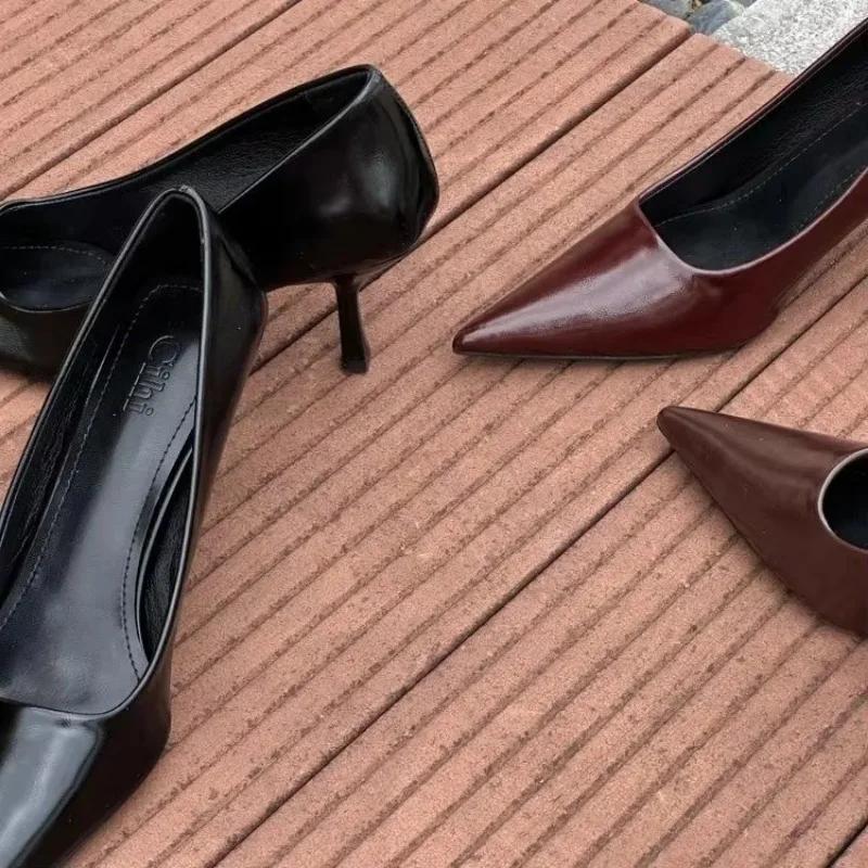 Women Sexy High Heels Pointed  Party Shoes Shallow Mouth One Kick Stilettos Women Heels Fashion Wedding Shoes 2025 New Styles