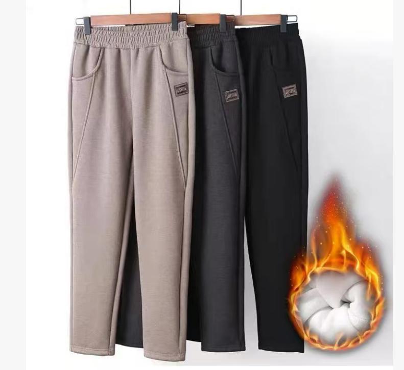 Fleece Thickened Sweatpants Autumn Fleece Thicken Warm Sweatpants Elastic-waist Harem Pants Female Warm Drawstring Trousers