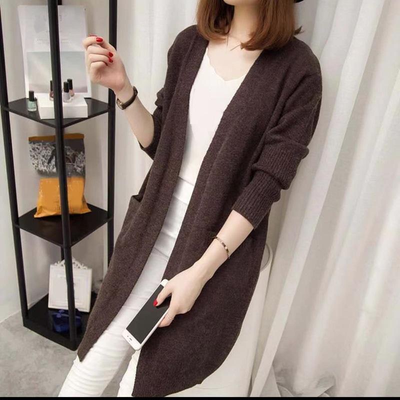 Women Autumn Winter Knitted Sweater Long Cardigan Korean Fashion Female Cardigans Long Sleeve Women Coat Jacket Ladies Outerwear