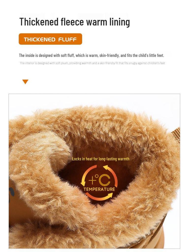 Bobodou Kids' Winter Velvet-Lined Martin Boots for Boys & Girls - Thick, Warm, Trendy Sports Shoes 2025