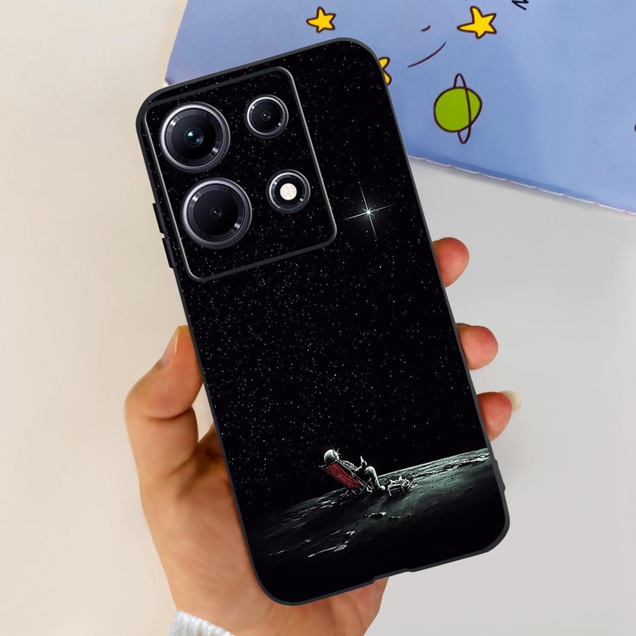 For Infinix Note 30i Case Stylish Flower Black TPU Shockproof Bumper For Infinix Note 30 Pro X678B Phone Cover Note 30 5G Fundas