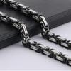 HipHop  Chain Box Byzantine Stainless Steel Chain Necklace Men Jewelry Erkek Kolye Strong Heavy Long 55-90cm Chains NZ022