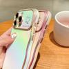 For iPhone 15 Pro Max Case Curly Shape Love Heart TPU Phone Cover Iridescent Gradient