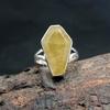 Coffin Shape Yellow Sapphire Gemstone 925 Sterling Silver Ring Jewelry, Handmade Artisan Gift Ring