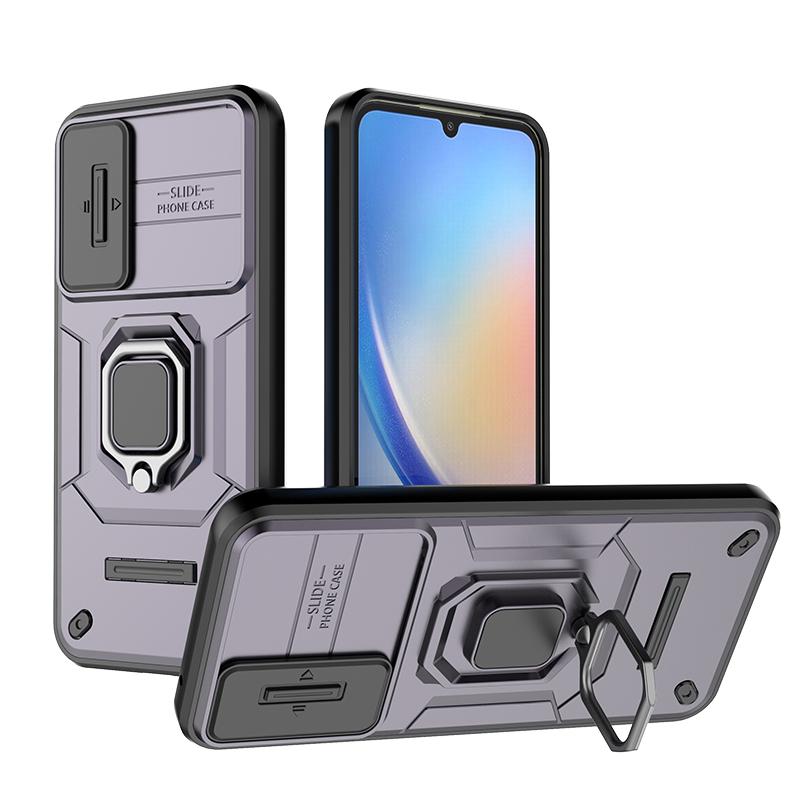 For Samsung A14 A24 A34 A54 Case Slide Camera Armor Holder Ring Phone Case For Samsung Galaxy A54 A 14 24 34 54 5G Back Cover