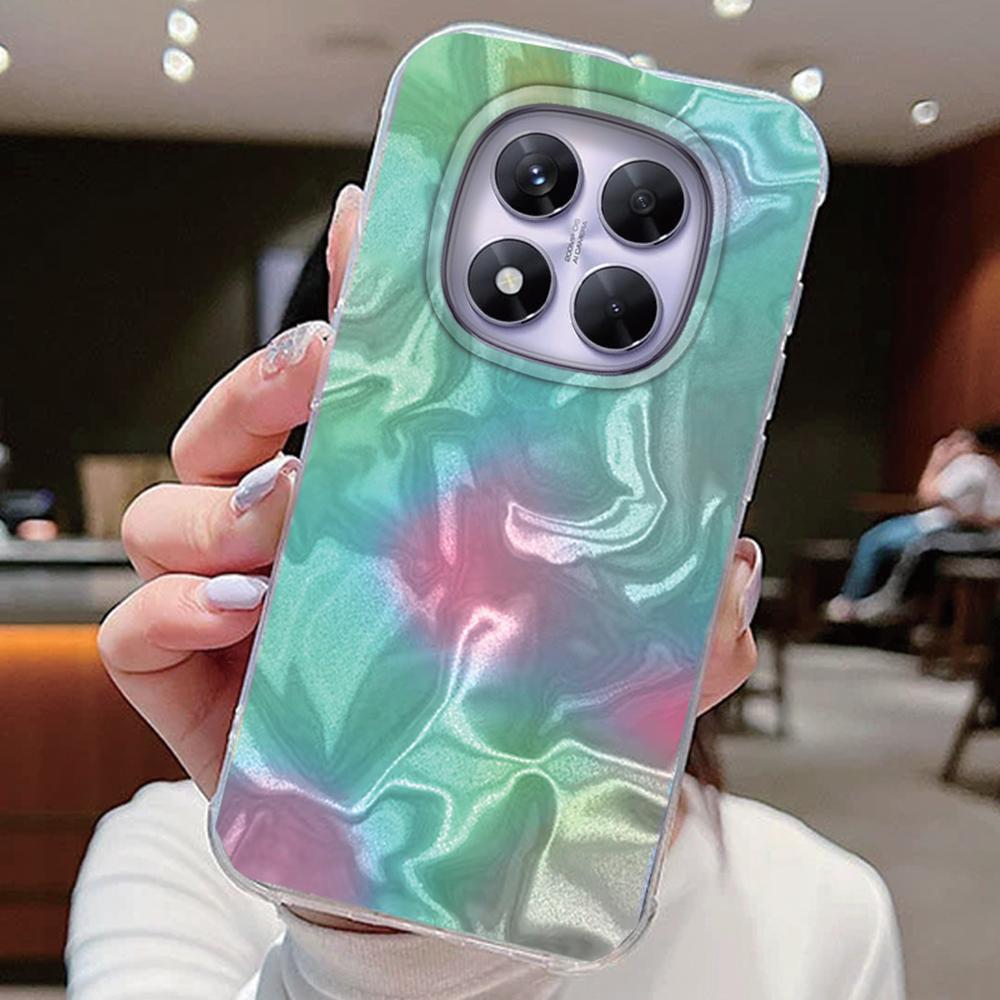 Phone Cases For Xiaomi Redmi Note 14 13 Pro Plus 5G 14T 13T Pro Poco M6 Pro Colorful Gradient Laser Cover Silicone Fundas Bumper
