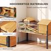 Wooden Tortoise House with Stand Legs, Clear Observation Windows, Ramps, Openable Top, Built-in Tray, Yellow