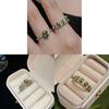 Copper Geometric Style Open Finger Ring With Zircon Accents For Women