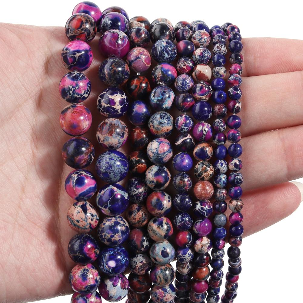 

Natural Emperor Stone Beads Multicolor Round Jade Spacer Charms Bead for Jewelry Making DIY Bracelet Necklace Accessories 4mm