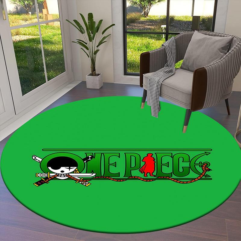 One Piece Roronoa Zoro Round Area Rug Carpet Rug For Living Room Bedroom Sofa Playroom Decor Nonslip Floor Mat