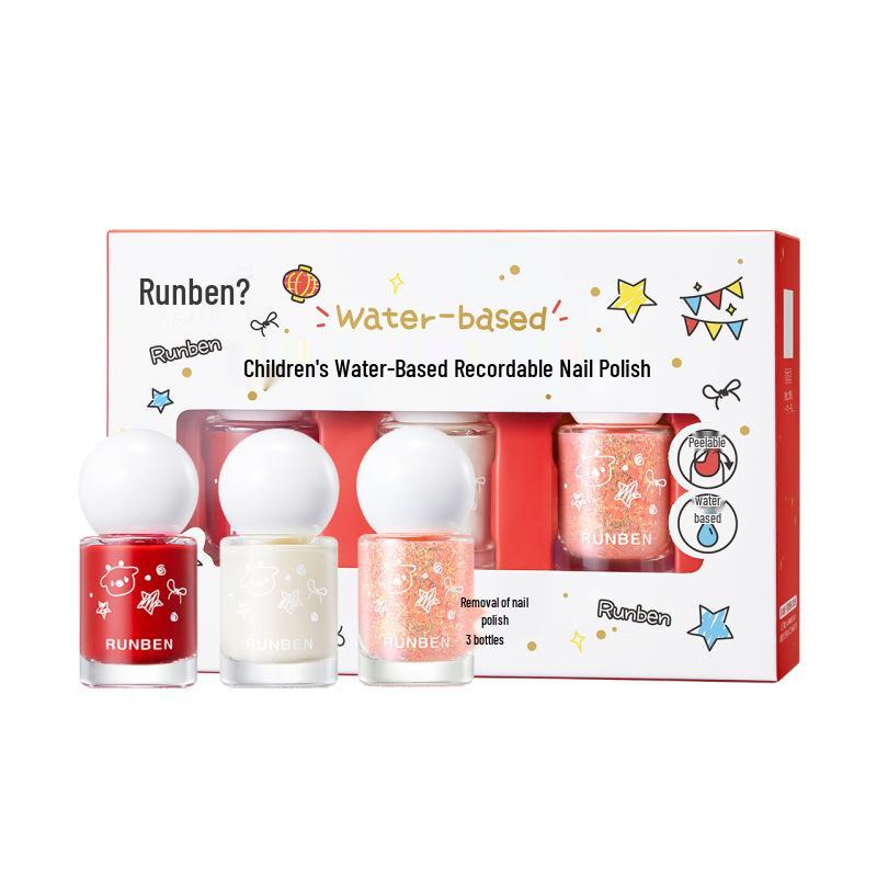 Runben Kids  Peelable Water-Based Nail Polish Set - Safe, Tear-Off, Non-Damaging Manicure Gift for Girls