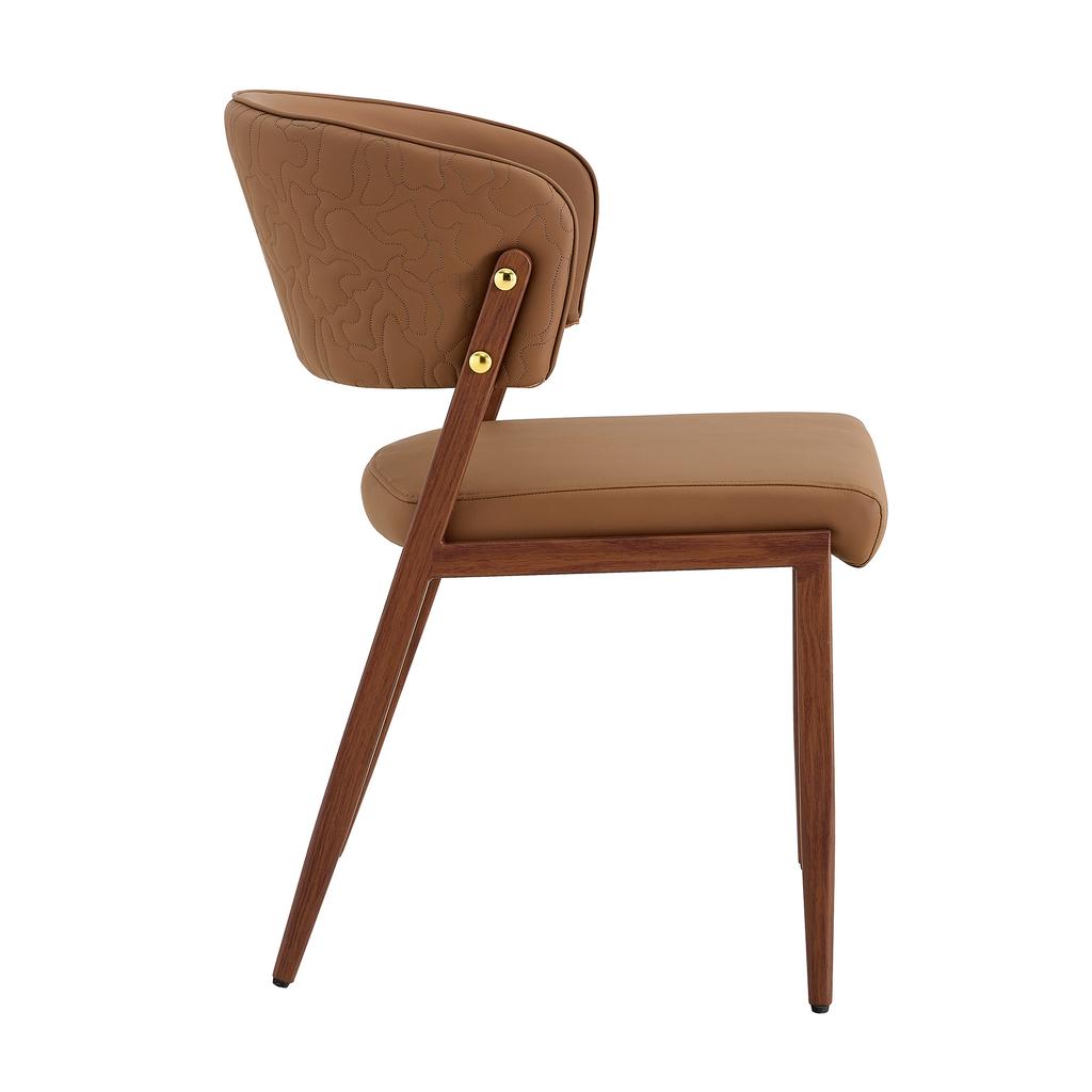 Dining Chair Set of 2 Modern Upholstered with Metal Frame, Ergonomic Backrest, Faux Leather Chair for Dining Room Living Room Kitchen - Chair Only