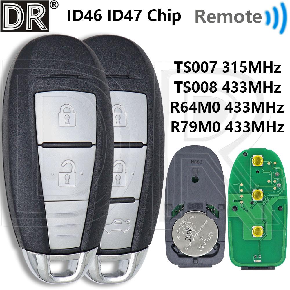 Great ID46 ID47 Chip TS007 315MHz TS008 433MHz R64M0 R79M0 Car Remote Key For Suzuki Swift SX4 Vitara S-Cross Ciaz Kizashi