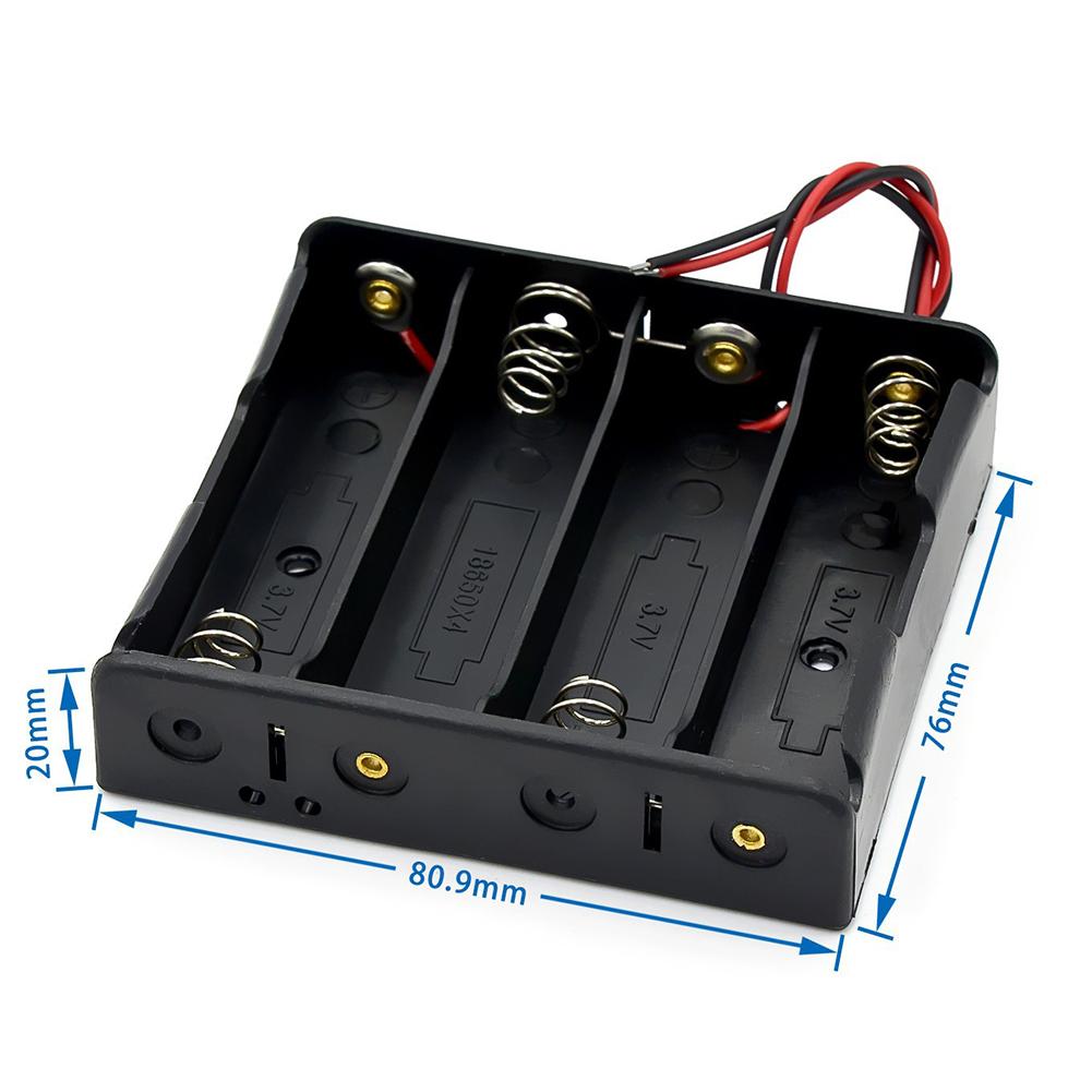 1/2/3/4 Slot 18650 Battery Holder Box 3.7V Battery Storage Case Plastic Cell Container with Connect Wires 18650 Parallel Battery
