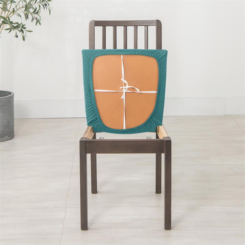 Jacquard Dining Chair Cushion Cover Solid Color Water Repellent Chair Slipcover Dustproof Anti-slip Seat Cover for Living Room