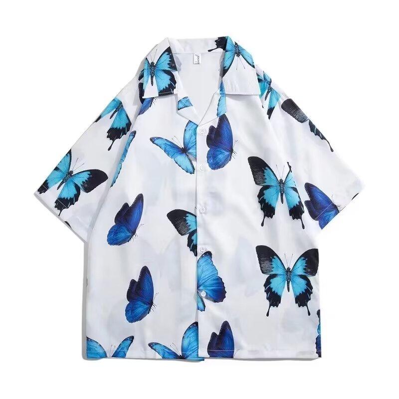 

Мужская рубашка в стиле ретро, ​​мужской летний наряд, студенческий свободный крой, нишевый дизайн, повседневный мужской топ, верхняя одежда, пляжный топ 3XL белый